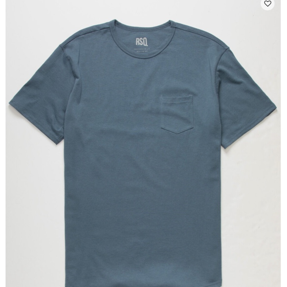 RSQ Men's TALL Slate-Blue Crewneck Pocket Tee